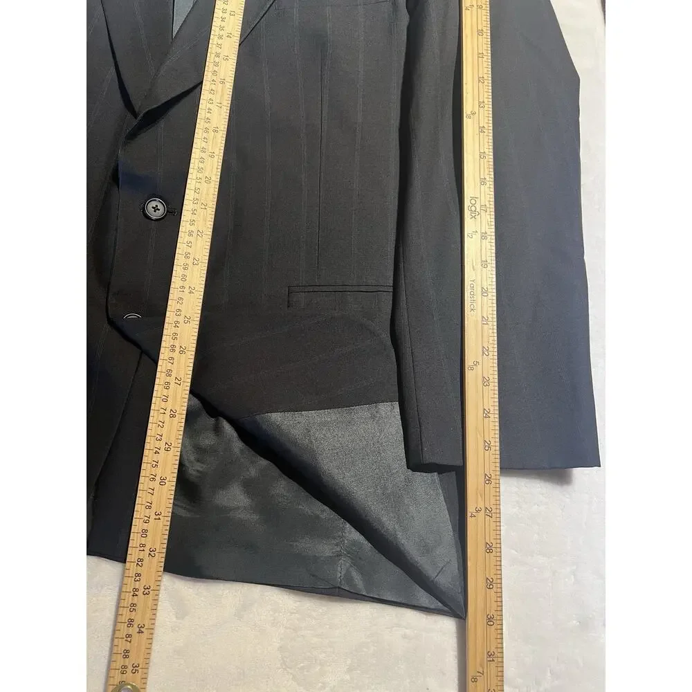 Vtg Austin Reed Suit 44-46L 38x30 Midnight Blue / Starlight Blue Stripe Classic